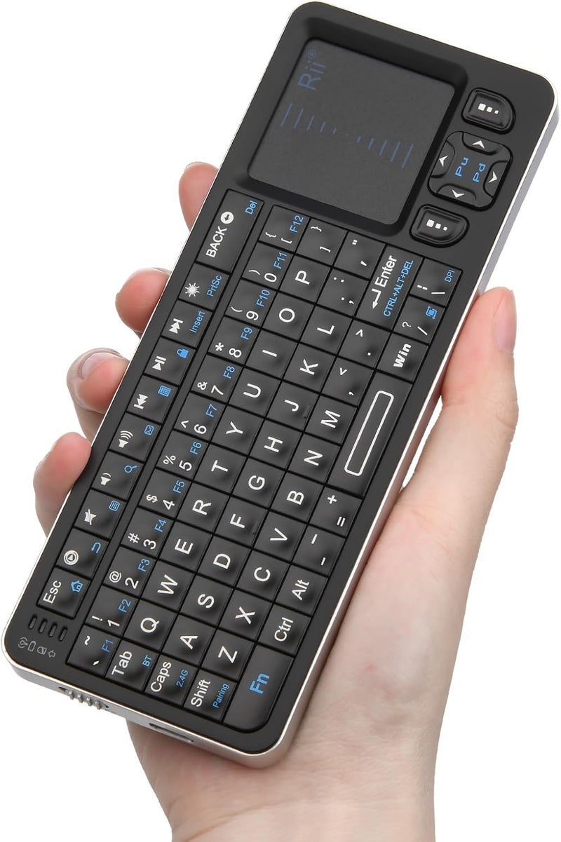 RII K06 Mini Bluetooth Keyboard,Backlit 2.4GHz Wireless Keyboard with IR Learning, Portable with Touchpad,Compatible with Amazon Fire Stick/VR Glasses/PS4/PS5/HTPC/IPTV (2.4G and Bluetooth) - Image 2